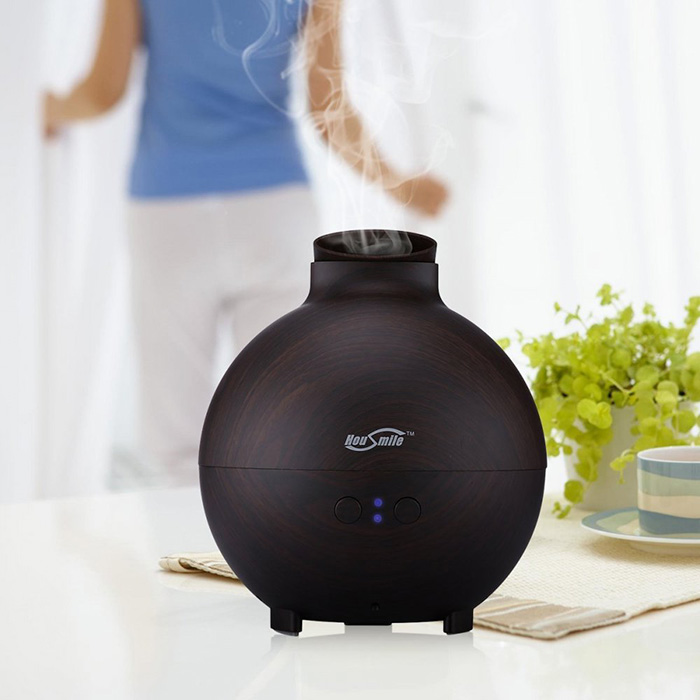 3rd Version 600ml Wood Grain Cool Mist Air Humidifier For Room , SPA Mist Aromatherapy Oil Diffuser