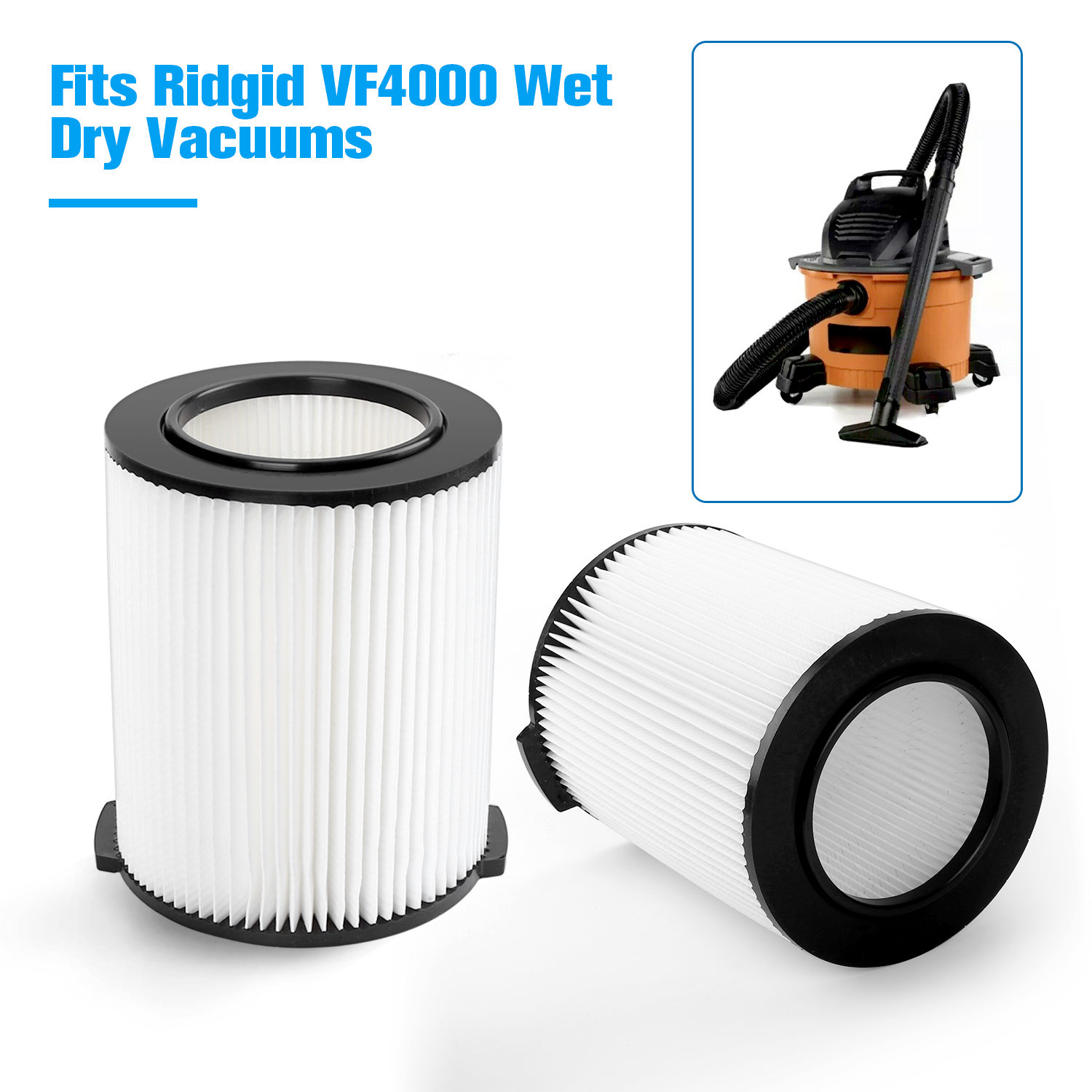 Housmile Replacement Filter Ridgid VF4000 Vacs Compatible with Ridgid 5